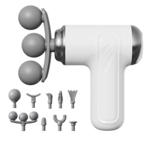 Mini Percussion Massage Gun – HeatedCold Therapy with 9 Massage Heads, 6-Speed Brushless Motor